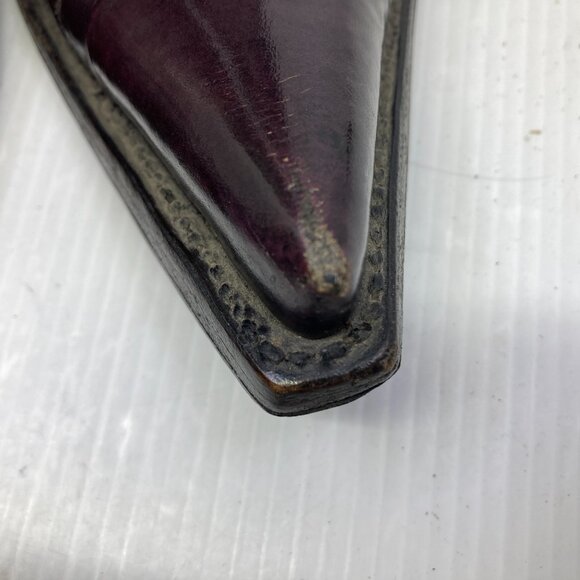 MEZCALERO Mexico western cowboy burgundy womens boots sz 5 1/2 EE - Picture 8 of 9